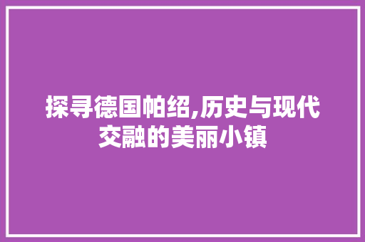 探寻德国帕绍,历史与现代交融的美丽小镇