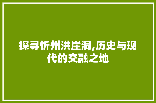 探寻忻州洪崖洞,历史与现代的交融之地