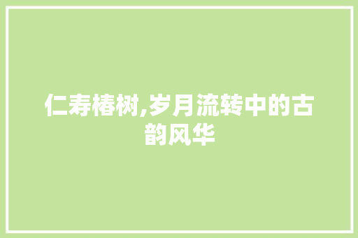 仁寿椿树,岁月流转中的古韵风华  第1张