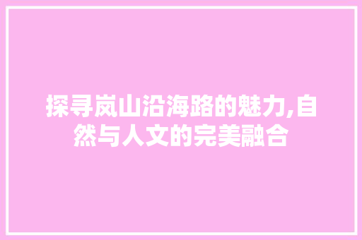 探寻岚山沿海路的魅力,自然与人文的完美融合