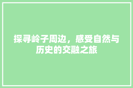 探寻岭子周边，感受自然与历史的交融之旅