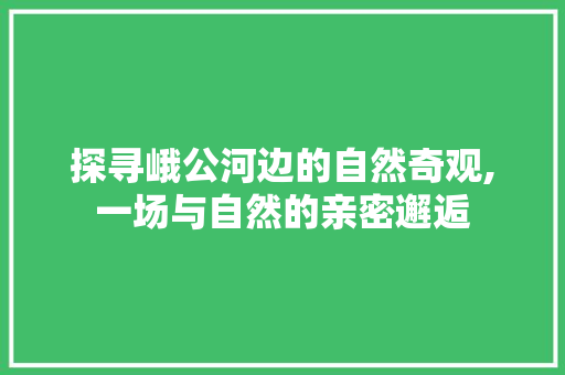 探寻峨公河边的自然奇观,一场与自然的亲密邂逅