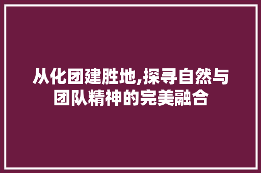 从化团建胜地,探寻自然与团队精神的完美融合