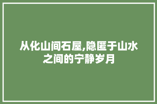 从化山间石屋,隐匿于山水之间的宁静岁月