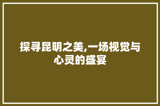 探寻昆明之美,一场视觉与心灵的盛宴  第1张