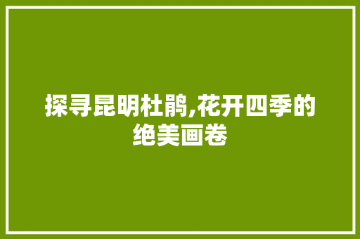 探寻昆明杜鹃,花开四季的绝美画卷