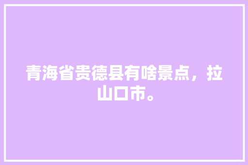 青海省贵德县有啥景点，拉山口市。