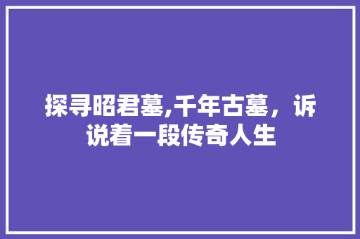 探寻昭君墓,千年古墓，诉说着一段传奇人生