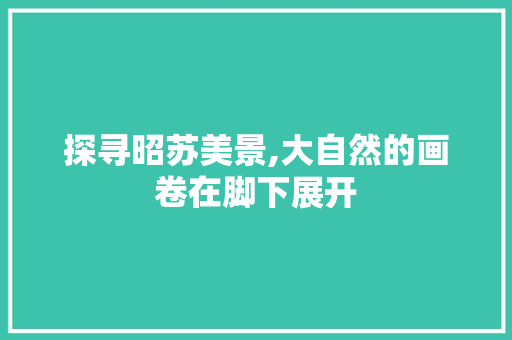 探寻昭苏美景,大自然的画卷在脚下展开