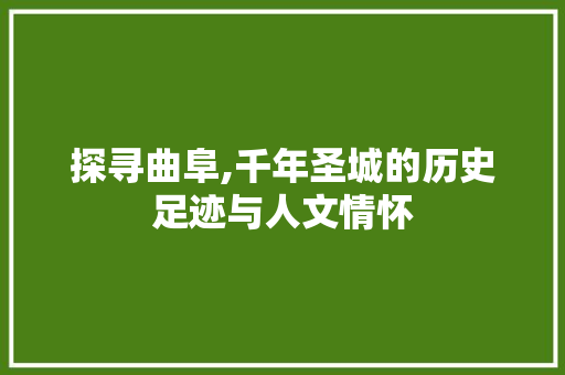 探寻曲阜,千年圣城的历史足迹与人文情怀