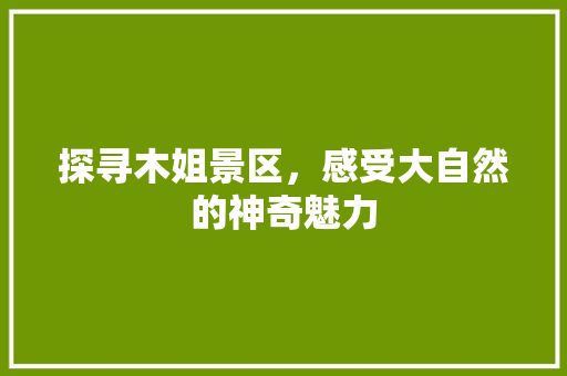 探寻木姐景区，感受大自然的神奇魅力