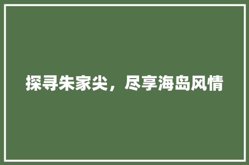 探寻朱家尖，尽享海岛风情  第1张