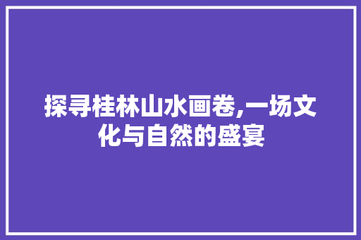 探寻桂林山水画卷,一场文化与自然的盛宴