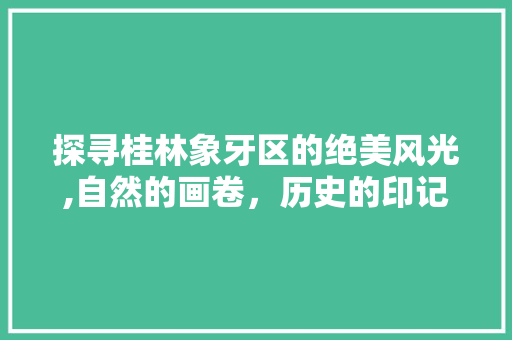 探寻桂林象牙区的绝美风光,自然的画卷，历史的印记