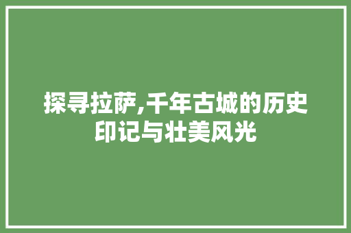 探寻拉萨,千年古城的历史印记与壮美风光