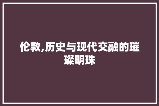 伦敦,历史与现代交融的璀璨明珠  第1张