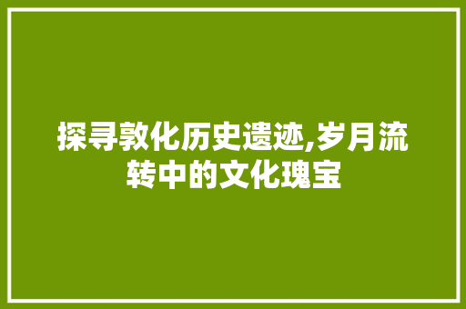 探寻敦化历史遗迹,岁月流转中的文化瑰宝