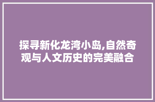 探寻新化龙湾小岛,自然奇观与人文历史的完美融合