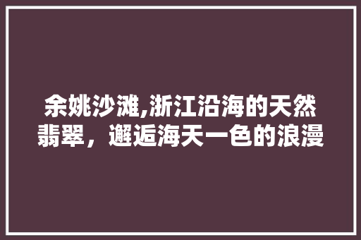 余姚沙滩,浙江沿海的天然翡翠，邂逅海天一色的浪漫时光  第1张