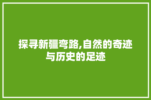 探寻新疆弯路,自然的奇迹与历史的足迹