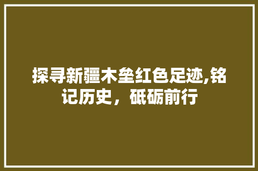 探寻新疆木垒红色足迹,铭记历史，砥砺前行