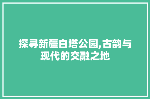 探寻新疆白塔公园,古韵与现代的交融之地