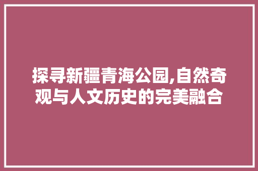 探寻新疆青海公园,自然奇观与人文历史的完美融合