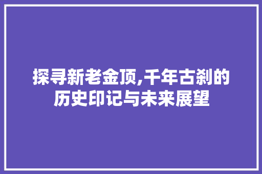 探寻新老金顶,千年古刹的历史印记与未来展望