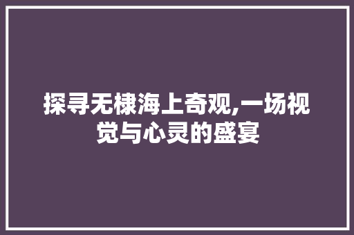 探寻无棣海上奇观,一场视觉与心灵的盛宴