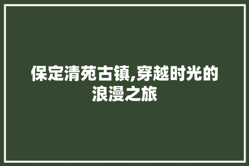 保定清苑古镇,穿越时光的浪漫之旅  第1张