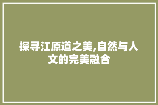 探寻江原道之美,自然与人文的完美融合