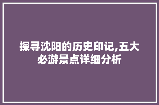 探寻沈阳的历史印记,五大必游景点详细分析