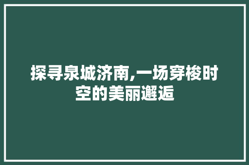 探寻泉城济南,一场穿梭时空的美丽邂逅