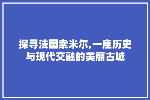 探寻法国索米尔,一座历史与现代交融的美丽古城  第1张