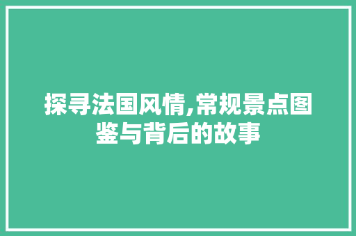 探寻法国风情,常规景点图鉴与背后的故事