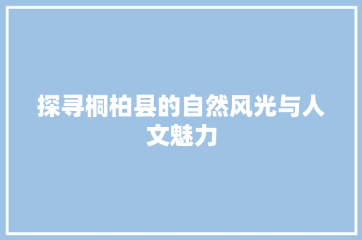 探寻桐柏县的自然风光与人文魅力