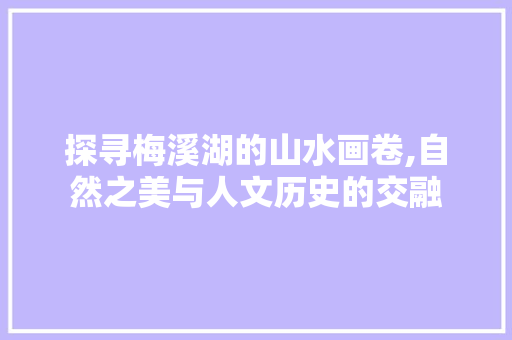 探寻梅溪湖的山水画卷,自然之美与人文历史的交融