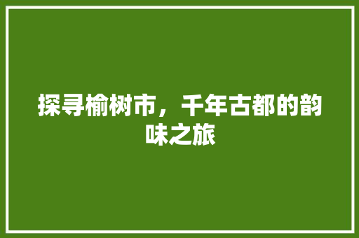 探寻榆树市，千年古都的韵味之旅