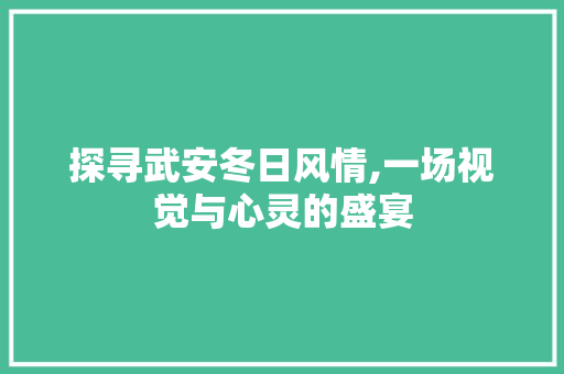 探寻武安冬日风情,一场视觉与心灵的盛宴