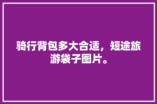 骑行背包多大合适，短途旅游袋子图片。  第1张