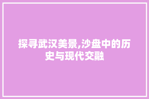 探寻武汉美景,沙盘中的历史与现代交融