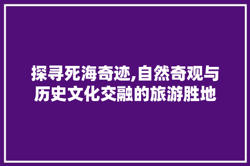 探寻死海奇迹,自然奇观与历史文化交融的旅游胜地