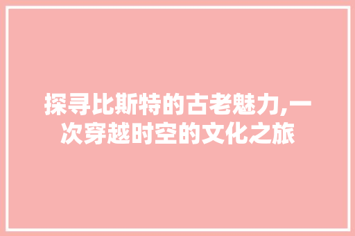 探寻比斯特的古老魅力,一次穿越时空的文化之旅