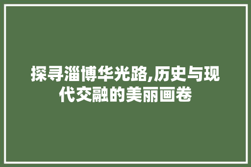 探寻淄博华光路,历史与现代交融的美丽画卷