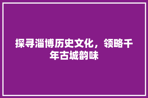 探寻淄博历史文化，领略千年古城韵味