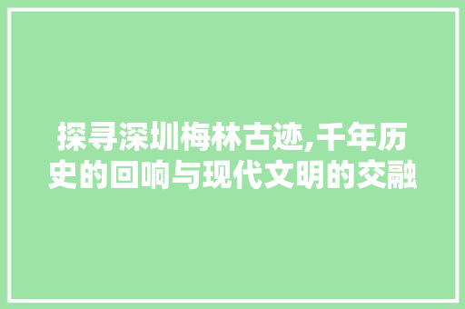 探寻深圳梅林古迹,千年历史的回响与现代文明的交融