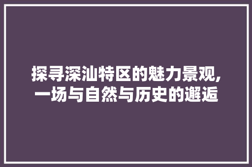 探寻深汕特区的魅力景观,一场与自然与历史的邂逅