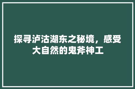 探寻泸沽湖东之秘境，感受大自然的鬼斧神工  第1张