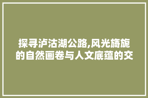 探寻泸沽湖公路,风光旖旎的自然画卷与人文底蕴的交融之旅