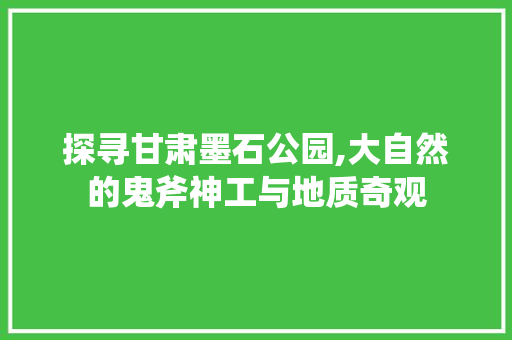 探寻甘肃墨石公园,大自然的鬼斧神工与地质奇观